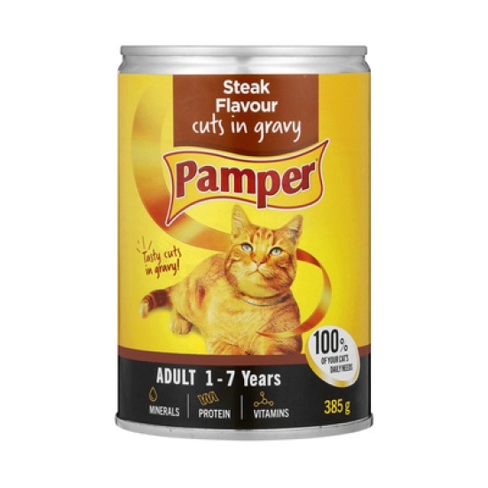 PAMPER CAN CIG STEAK 385GR