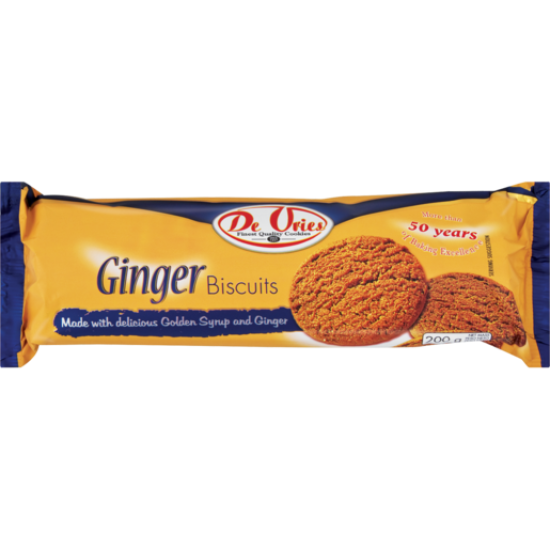 DE VRIES GINGER BISCUITS 200GR