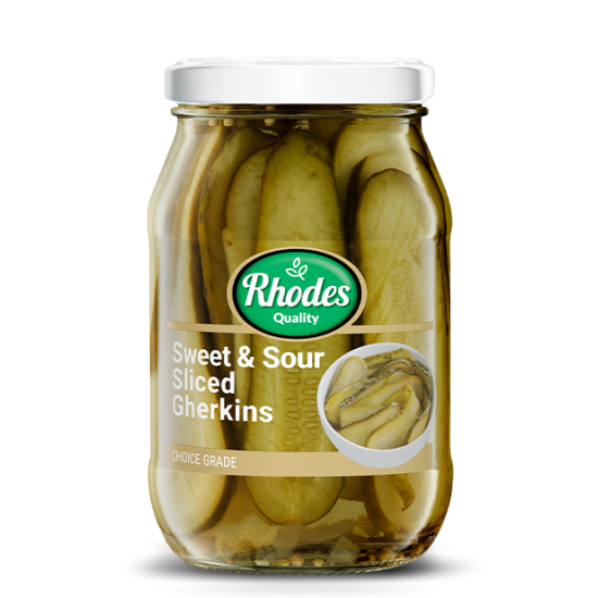 RHODES GHERKINS SWEET&SOUR 385GR