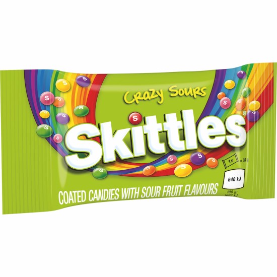 SKITTLES CHEWY CANDY SOURS 38GR