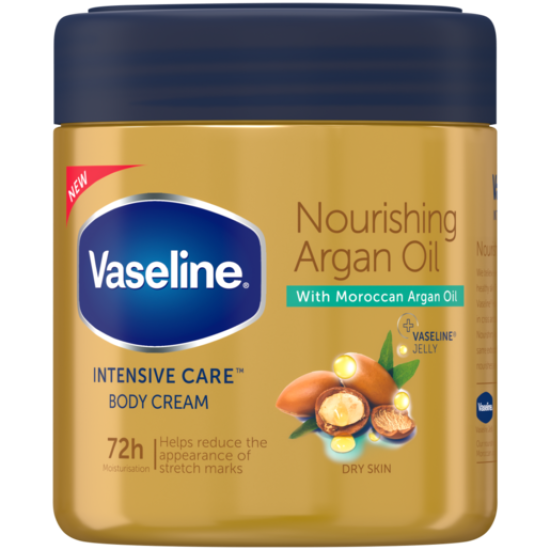 VASELINE B/CRM NOURISH ARGAN OIL 400ML